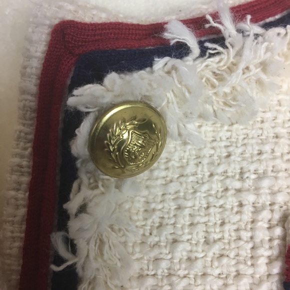 ❤️SOLD❤️J.Crew Fringe Tweed Ivory Blazer - Picture 6 of 8